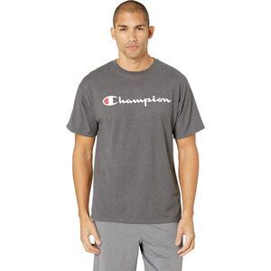 Mens Champion Logo Charcoal Everyday Graphic Tee Shirt - Sz M